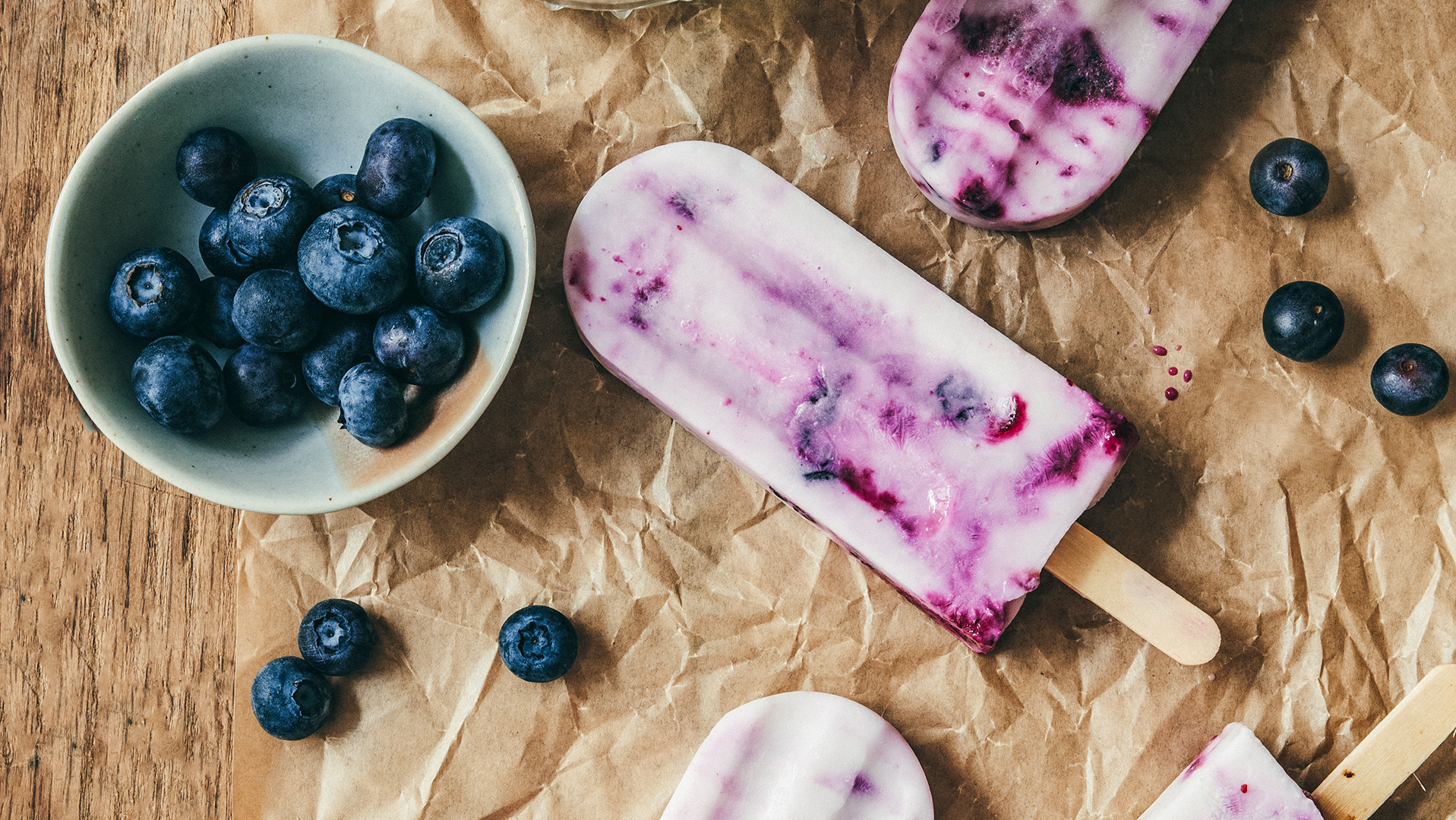 Batonnets glacés aux myrtilles