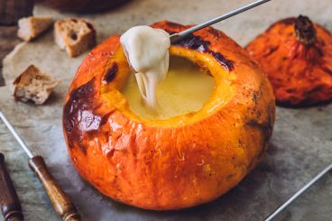 Reblochon fondu dans un potimarron