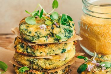 Galettes de polenta aux épinards et parmesan