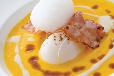 Recette de crème de potiron au lard