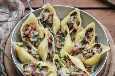 Conchiglionis farcis au lard et Tomme de Savoie - recette Sherpa