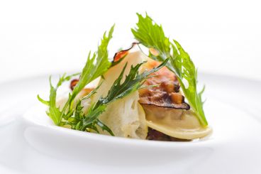 Recette de ravioles de tartiflette et poire croquante