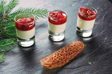 Recette de panna cotta citron et framboises au thym