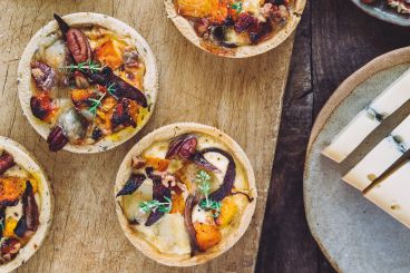 Mini tartelettes Morbier, potimarron et noix de pécan - recette Sherpa